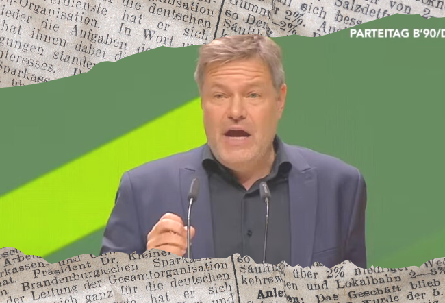 Screenshot partijcongres Die Grünen/beeldbewerking Duitslandweb
